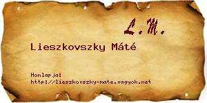 Lieszkovszky Máté névjegykártya