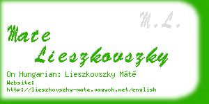mate lieszkovszky business card